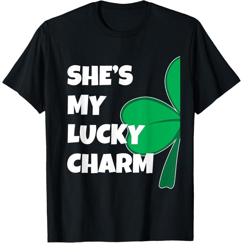 She's My Lucky Charm Funny St Patricks Day Couple T-Shirt made in USA Hoodie, Sweatshirt | GrindPrints.com