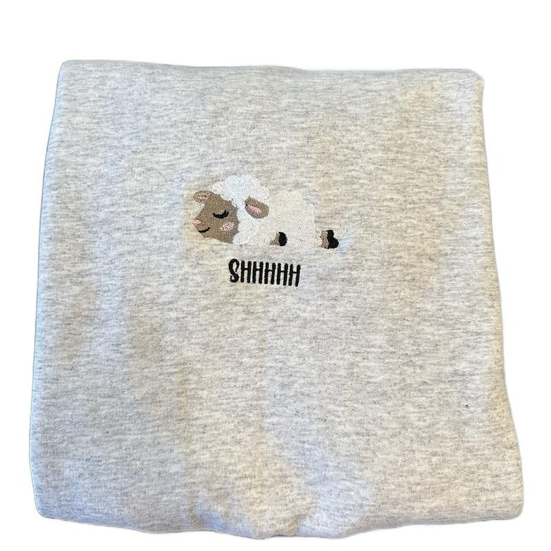 Sheep SHHHHHH Embroidered Crewneck Sweatshirt T-Shirts, Hoodie | GrindPrints.com