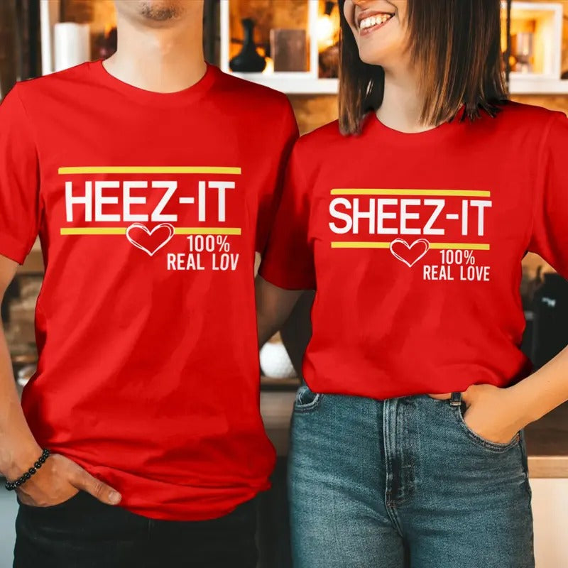 Sheez-It Heez-It 100% Real Love Funny Tee Cotton Fabric Casual Style Crew Neck Short Sleeve T-Shirt for Women for Men,...