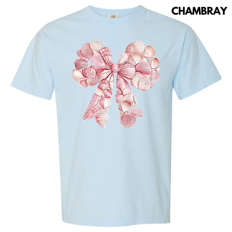 Shell Coquette Bow Comfort Colors T-Shirt Hoodie, Sweatshirt | GrindPrints.com