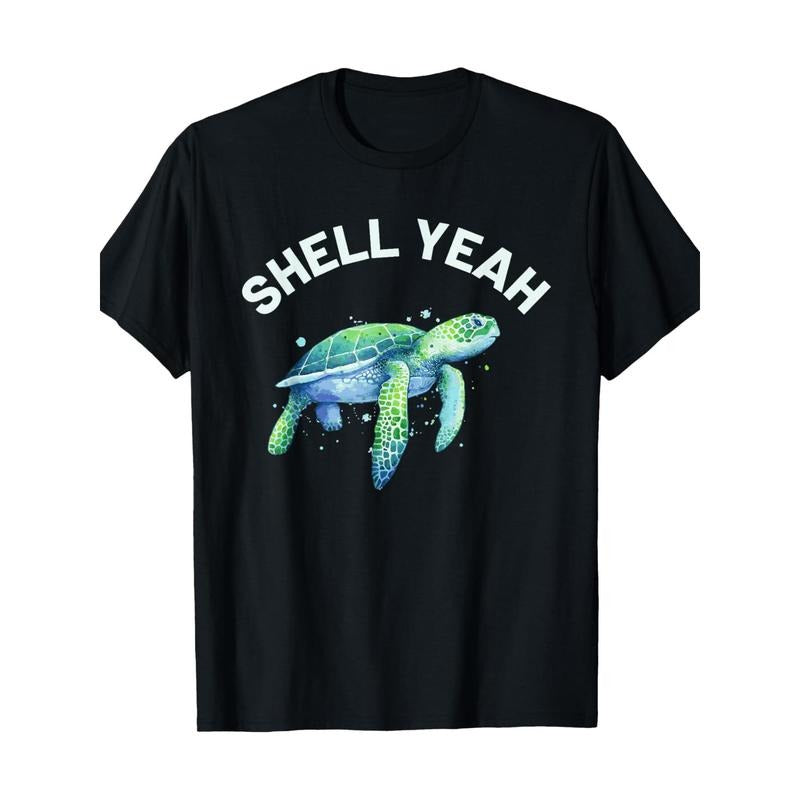 Shell Yeah - Cute Tortoise & Sea Turtle Lover T-Shirt-100% cotton-220g made in usa Hoodie, Sweatshirt | GrindPrints.com