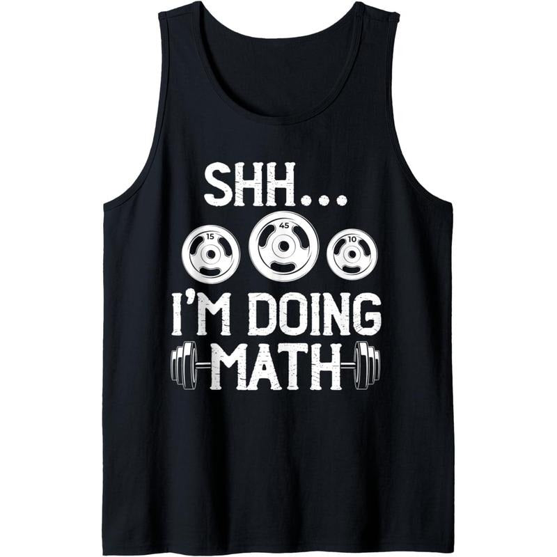 Shhh I'm Doing Math Funny Fitness Gym Weightlifting Workout Tank Top made in usa T-Shirts, Hoodie, Sweatshirt