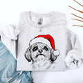 Shih Tzu, Santa, Dog, Christmas, Dog Lover, Pet Sweatshirt, Crew Neck, Women's, Crewneck T-Shirts, Hoodie | GrindPrints.com