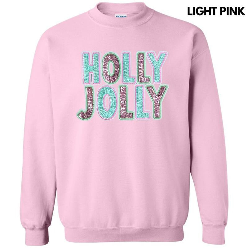 Shimmer Sequin Holly Jolly Patch Sweatshirt T-Shirts, Hoodie | GrindPrints.com