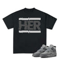 Shirt Big Her Graphic, Cotton, Casual, Shirt To Match Sneaker 4S Retro Wet Cement Menswear T-Shirt Sweatshirt Hoodie