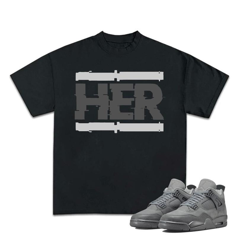 Shirt Big Her Graphic, Cotton, Casual, Shirt To Match Sneaker 4S Retro Wet Cement Menswear T-Shirt Sweatshirt Hoodie