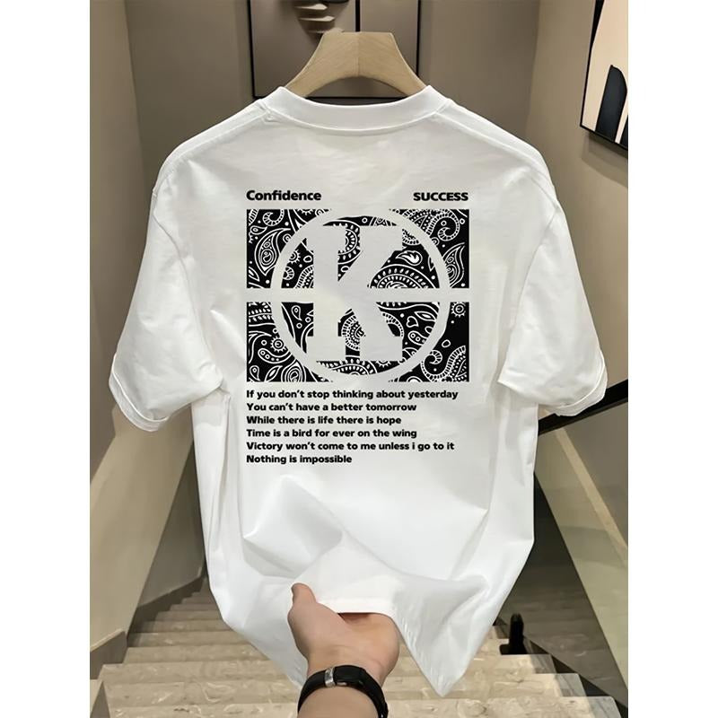 Short Sleeve Summer Loose Cotton American T-shirt Men Trendy Brands Trendy Half Sleeve Shirt Hoodie, Sweatshirt