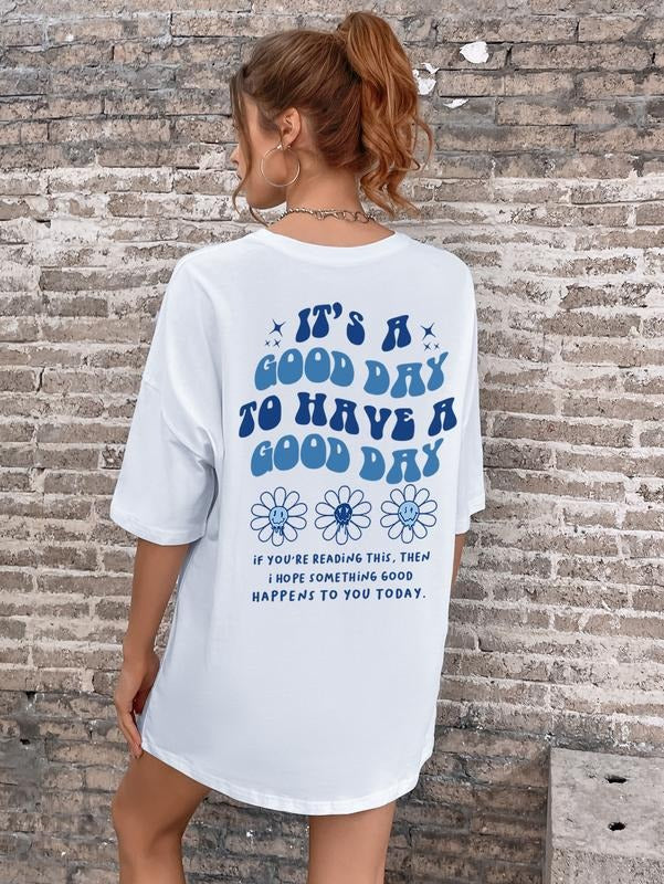 Short-Sleeve T Shirts Letter Print Oversized Top Graphic Tees Loose Casual Summer TopsY2K Hoodie, Sweatshirt