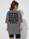 Short-Sleeve T Shirts Letter Print Oversized Top Graphic Tees Loose Casual Summer TopsY2Kstyle{n002}2 Hoodie, Sweatshirt
