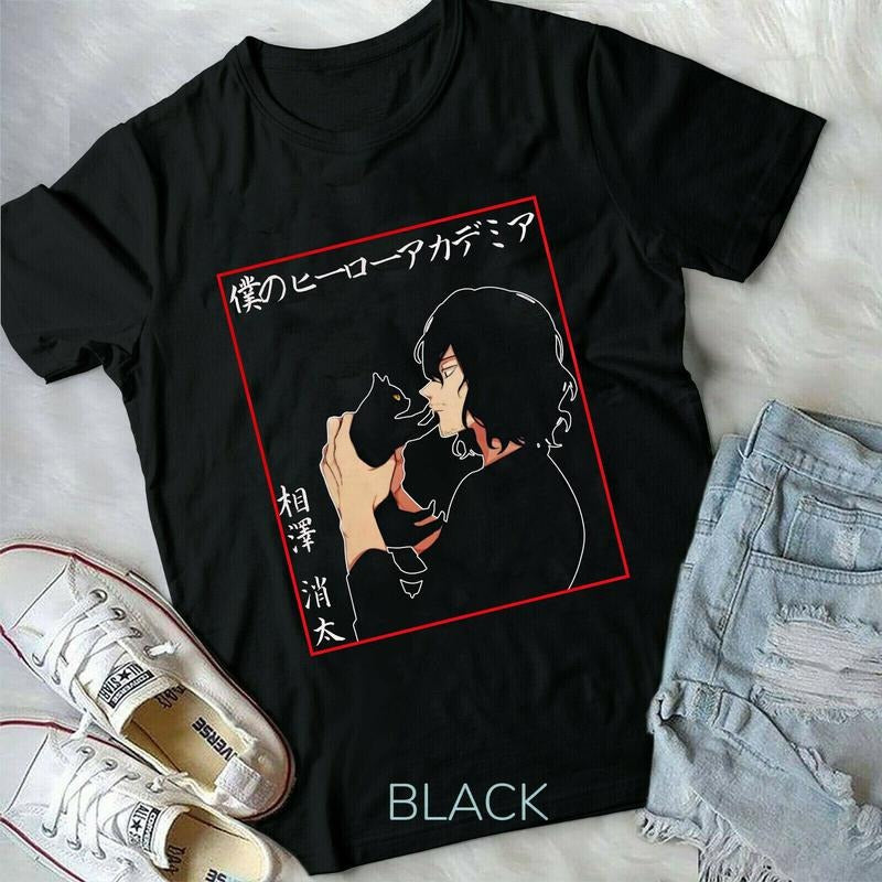 Shouta Aizawa,Aizawa with Cute Cat,Manga,BNHA, Boku no Hero new Unisex T-Shirt S-4XL Hoodie, Sweatshirt | GrindPrints.com