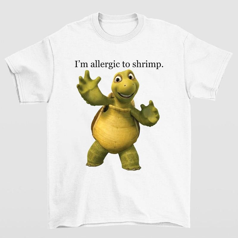 Shrimp Allergy Turtle Meme T-Shirt Quirky and Fun Design for Casual Wear Hoodie, Sweatshirt | GrindPrints.com