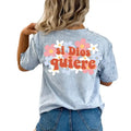 Si Dios Quiere Shirt, Latino Sticker Shirt, Latina Tee, Boho Mexican Shirt, Floral Tee Gift, Si Dios Quiere Tee, Unisex...