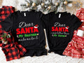 Sibling Christmas Shirt, Dear Santa My Brother Made Me Do It T-Shirt, Dear Santa I Was Better Than My Sister Tee,...