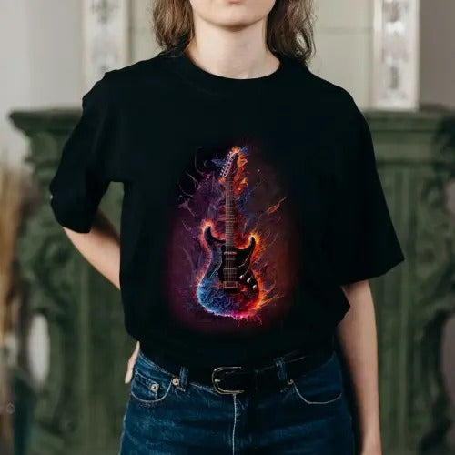 Sick Electric Guitar T-Shirt - Cool Rock Guitar Shirts made in usa Hoodie, Sweatshirt | GrindPrints.com