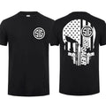 Sig Sauer Skull Gun America Flag 2 Sided T-shirt