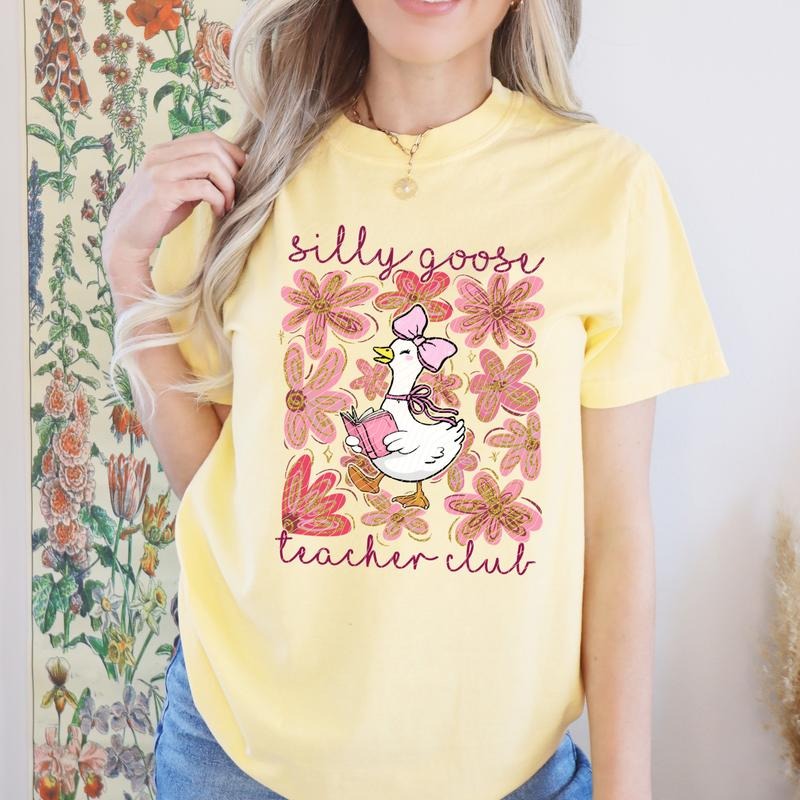Silly Goose Teacher Club Comfort Colors T-Shirt Hoodie, Sweatshirt | GrindPrints.com