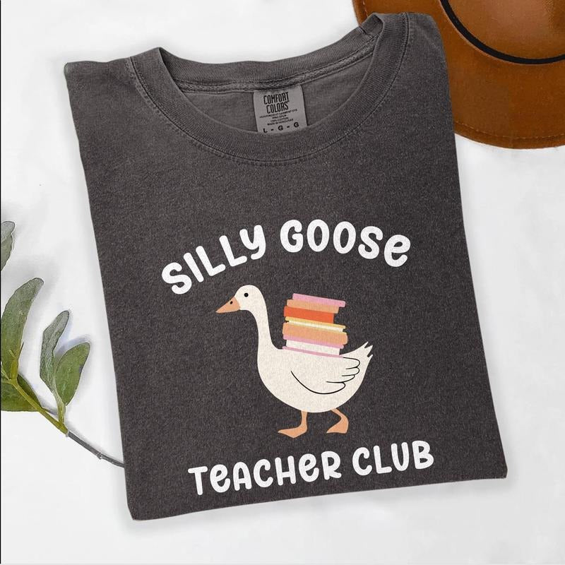 Silly Goose Teacher Comfort Color Shirt, Cute Teacher Goose Tshirt