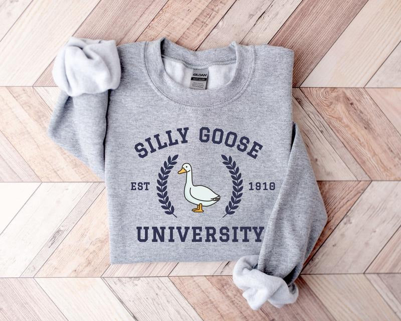 Silly Goose University Crewneck Sweatshirt,Unisex Silly Goose University Shirt,Funny Men's Sweatshirt,Funny  sweater Hoodie