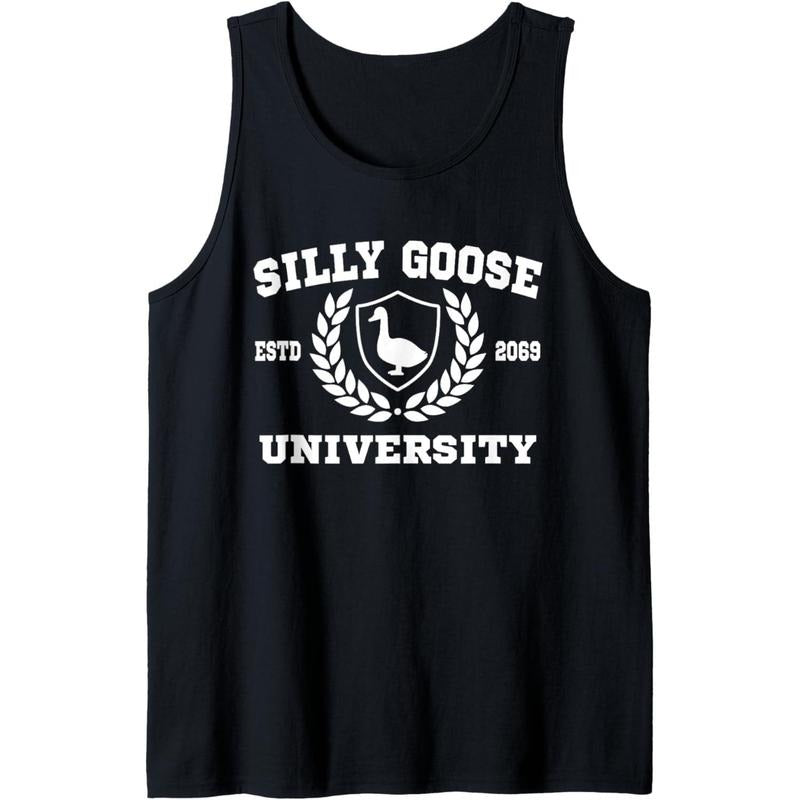 Silly Goose University Funny Meme Mens Womens Tank Top made in usa T-Shirts, Hoodie, Sweatshirt | GrindPrints.com