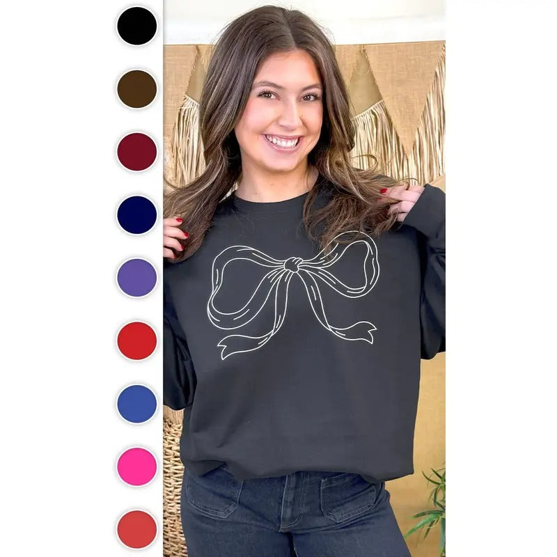 Simple Bow Graphic Sweatshirt T-Shirts, Hoodie | GrindPrints.com