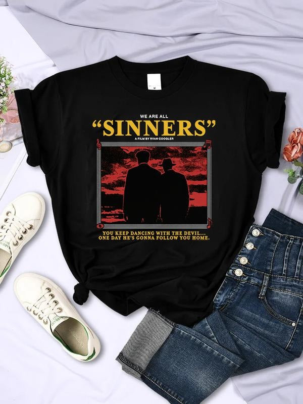Sinners 2025 Movie Shirt, Dancing With Devil Aesthetic Movie Lover Hoodie, Sweatshirt | GrindPrints.com