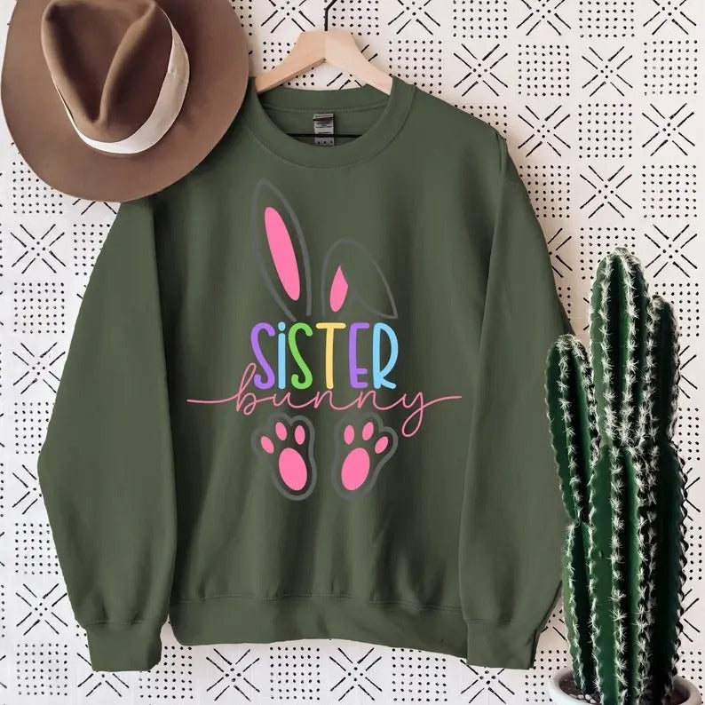 Sister Bunny Easter Hoodie, Sis Bunny Sweatshirt, T-Shirt, Hoodie | GrindPrints.com