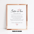 Sister In Law Definition Print, Sister In Law Sentimental Gift, Sister From Another Mister Print, In Laws Poster Prints...