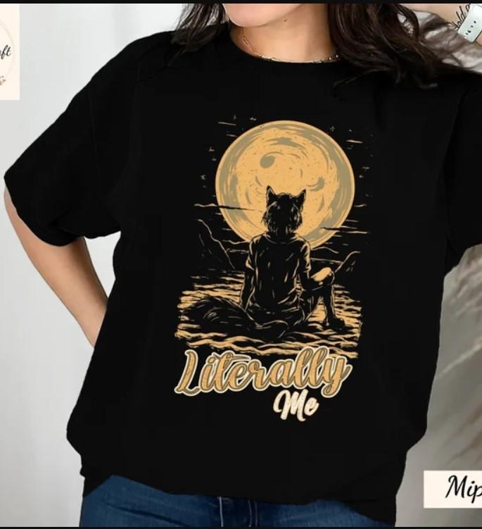 Sitting Wolf Literally Me Funny Meme Shirt, Wolf Meme Tee Hoodie, Sweatshirt | GrindPrints.com