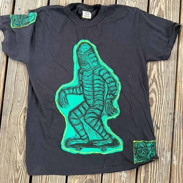 Skate Creature Hand printed Limited Edition T Shirt Cotton Menswear Hoodie, Sweatshirt | GrindPrints.com