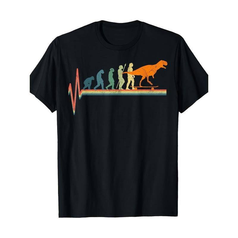 Skateboard Heartbeat T. Rex T-shirt 100% cotton T-shirt Made in USA Hoodie, Sweatshirt | GrindPrints.com