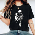 Skeleton And Cat T-Shirt, Skeleton Holding Cat Shirt, Spooky Cat Tee, Cat Owner Gift Tee, Halloween Cat Shirt, Halloween...