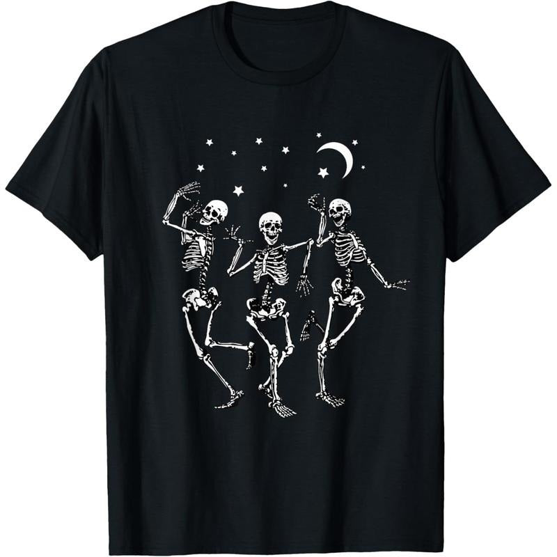 Skeleton Dancing Under The Moon Funny Happy Halloween T-Shirt made in usa Hoodie, Sweatshirt | GrindPrints.com