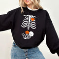 Skeleton Halloween Maternity Sweatshirt, Funny Pregnancy Announcement Shirt 2023, Pregnant Women Costume, Fall New Mom...