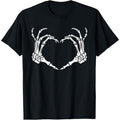 Skeleton Hand Heart Halloween Funny Bones Love T-Shirt made in usa Hoodie, Sweatshirt | GrindPrints.com