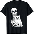 Skeleton Holding Cat Lazy Halloween Costume Skull Kitten Made Usa T-Shirts, Hoodie, Sweatshirt
