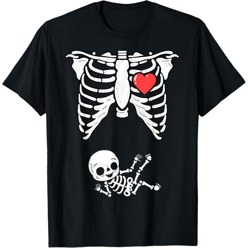 Skeleton Pregnancy Announcement  Halloween Costume T-Shirt made in usa Hoodie, Sweatshirt | GrindPrints.com