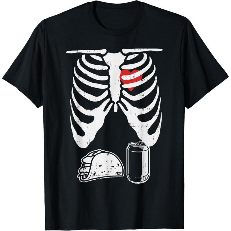 Skeleton Pregnancy Taco Beer Xray Halloween Soon Dad T-Shirt made in usa Hoodie, Sweatshirt | GrindPrints.com