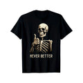 Skeleton Print Men's Cotton T-shirt, Graphic Tee Men's Outdoor Clothes, Men's Halloween Clothing, Casual Short Sleeve...