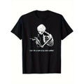 Skeleton Print Men's Cotton T-shirt, Graphic Tee Men's Outdoor Clothes, Men's Halloween Clothing, Casual Short Sleeve...