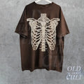Skeleton Rib Vintage Graphic T-Shirt, Rib Cage Shirt, Retro Skeleton Tee, 90s Skull Shirt, Spooky Shirt, Y2k Skull Tee,...