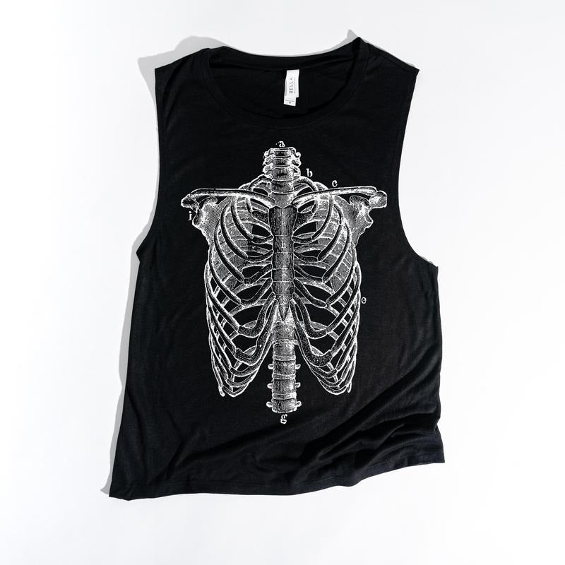 Skeleton Ribcage -  Muscle Tank T-Shirts, Hoodie, Sweatshirt | GrindPrints.com