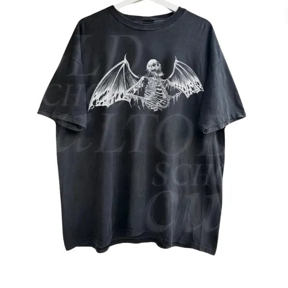 Skeleton With Wings Ripping Rib Cage Vintage 90s Graphic T-Shirt, Rib Cage Shirt, Retro Skeleton Tee, 90s Skull Shirt,...
