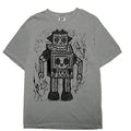 Skull Robot  Woodblock Hand-Printed T-Shirt Cotton Menswear Top Graphics Hoodie, Sweatshirt | GrindPrints.com