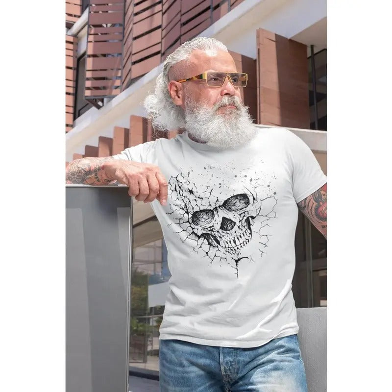 Skull Shirts for Men Tshirt Made in USA Cool Reaper Face Vintage Skull 3D Skull Effect T-shirt Fashion Shirts For Men...