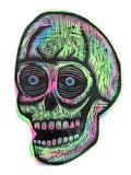 Skull Woodcut Printed on Painted and Shaped Wooden Panels Decor Decoration Wall Art T-Shirts, Hoodie, Sweatshirt