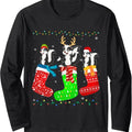 Skunk in Xmas Socks Funny Holiday Ugly Sweater Christmas Long Sleeve T-Shirt Hoodie, Sweatshirt | GrindPrints.com
