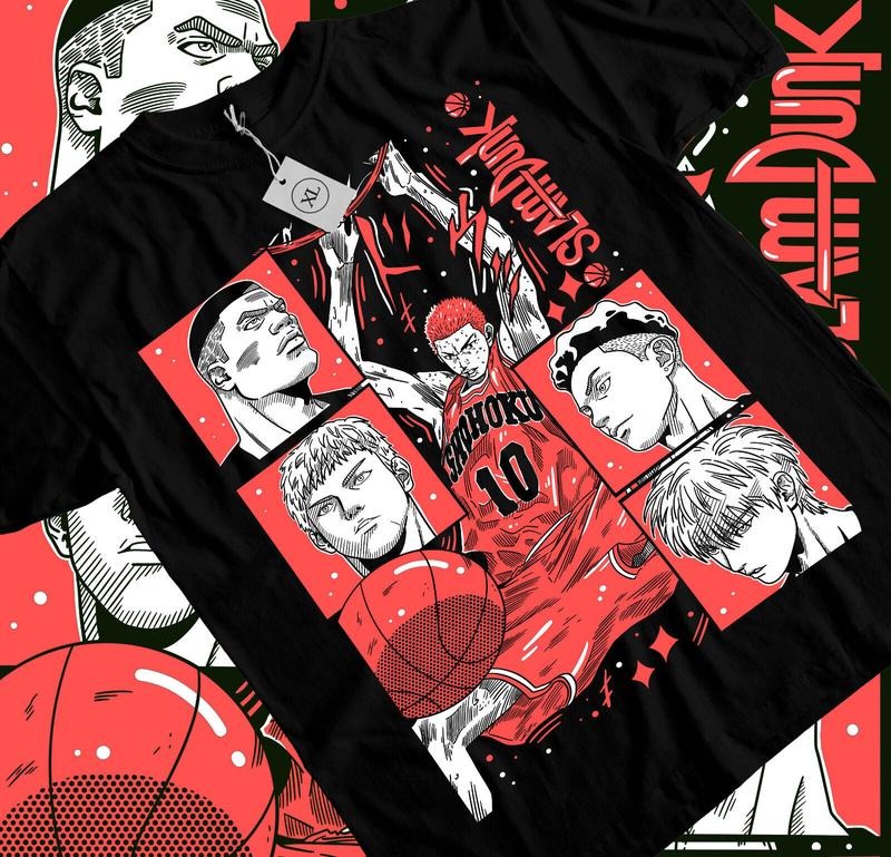 Slam Dunk T-Shirt S-4XL Slam Dunk Team Basketball Anime Sport Manga Tshirt S-4XL Hoodie, Sweatshirt | GrindPrints.com