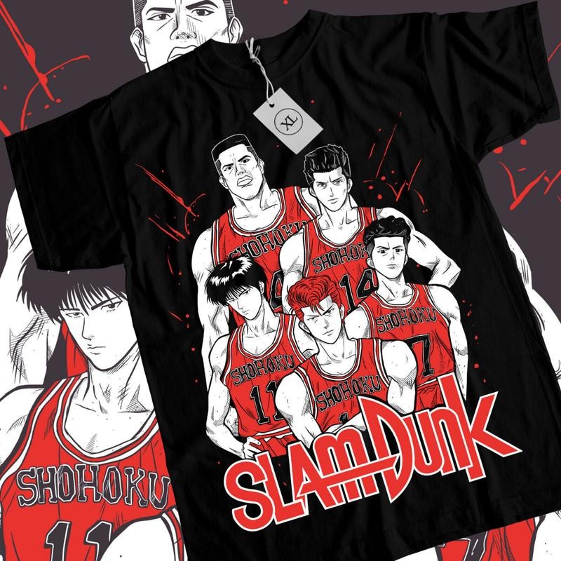 Slam Dunk Team T-Shirt & Sweatshirt, Basketball Anime Graphic Tee, Anime Manga Lover Gifts Cotton Dragon Hoodie