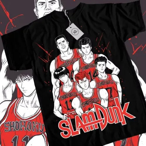 Slam Dunk Team T-Shirt Basketball For Anime Manga Black Tshirt Tee All Size Hoodie, Sweatshirt | GrindPrints.com