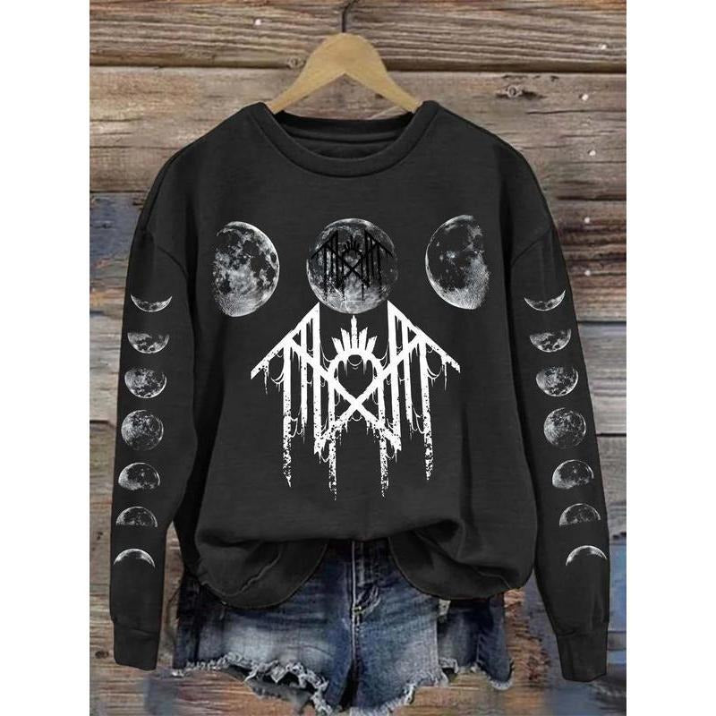 Sleep Token -  Moon Phase Print Vintage Sweatshirt - Hoodie, Gift For Fan Sleeves With Designs T-Shirts | GrindPrints.com